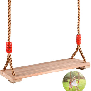 Outdoor  Garden  Adult Wood Swing Seat With Adjustable Rope Indoor tree Swing Chair For Children