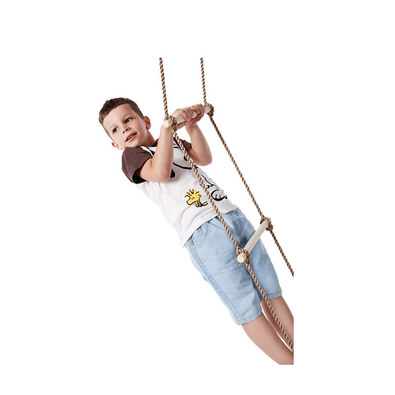 High Quality Hanging Rope Climbing Wooden  Ladder Swing 5-Step Fitness Outdoor  Children Ladder