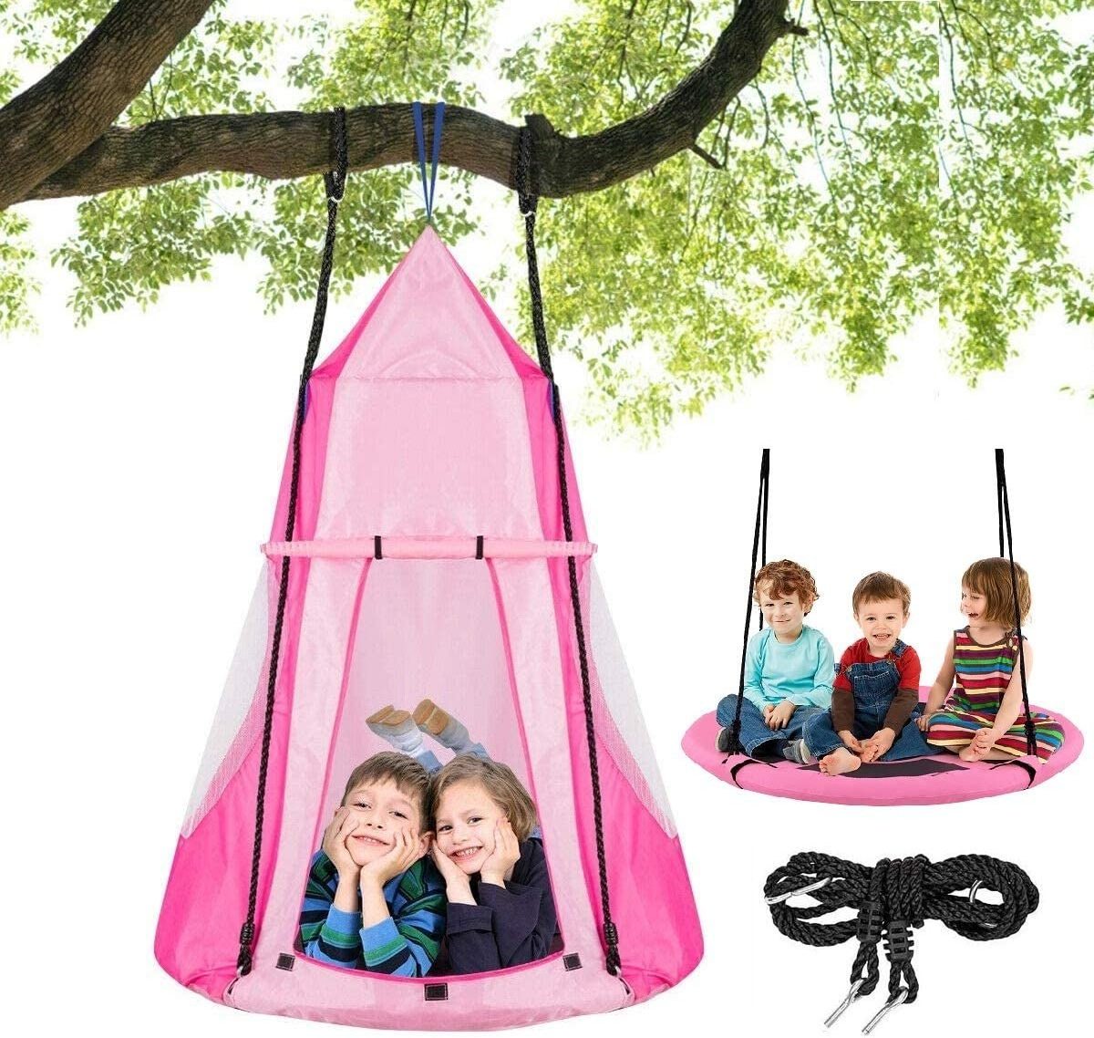 Multicolor Hanging baby Nest Hammock Swing  Playing Tent Flying Saucer Tree Swing with tent