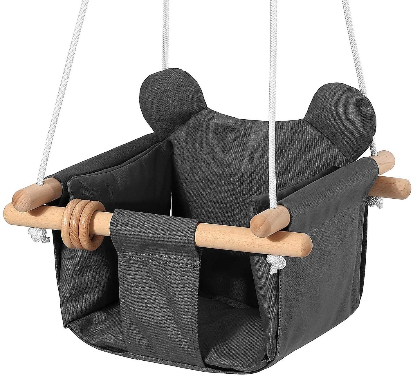 Hanging wood Children Camping Cotton Baby Cradle Swing chair household Padded Bouncer 1 set swing