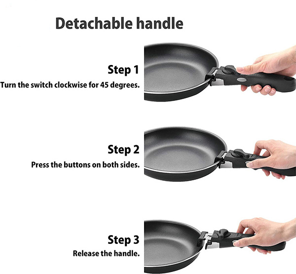 Factory Price Cookware sets non stick fry pan set aluminum cooking removable handle