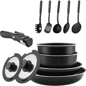 Factory Price Cookware sets non stick fry pan set aluminum cooking removable handle