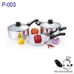 5pcs pressed polish nonstick cookware set ceramic fry pan white mini sauce pot cooking pot