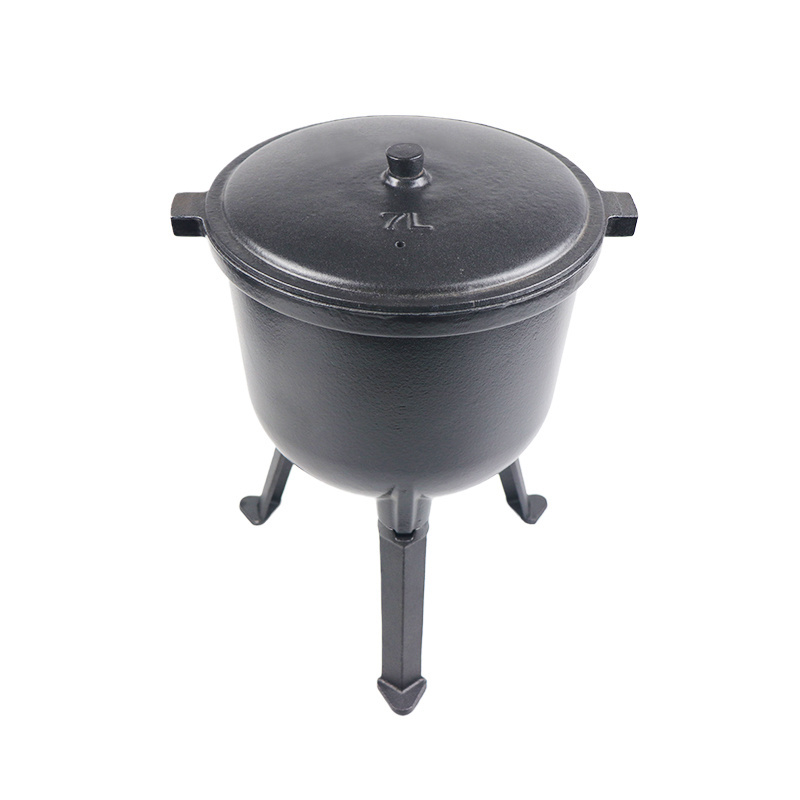 Wholesale 5 L Preseasoned Cast Iron Heavy Duty Camping Pressure Cooker Dutch Oven With Three Legs