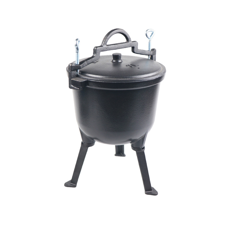 Wholesale 5 L Preseasoned Cast Iron Heavy Duty Camping Pressure Cooker Dutch Oven With Three Legs