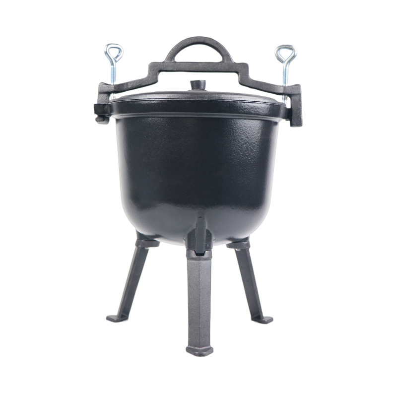 Wholesale 5 L Preseasoned Cast Iron Heavy Duty Camping Pressure Cooker Dutch Oven With Three Legs