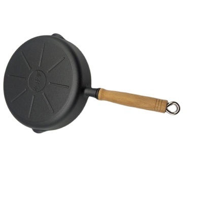 Cast iron cookware frying pan with removable handle