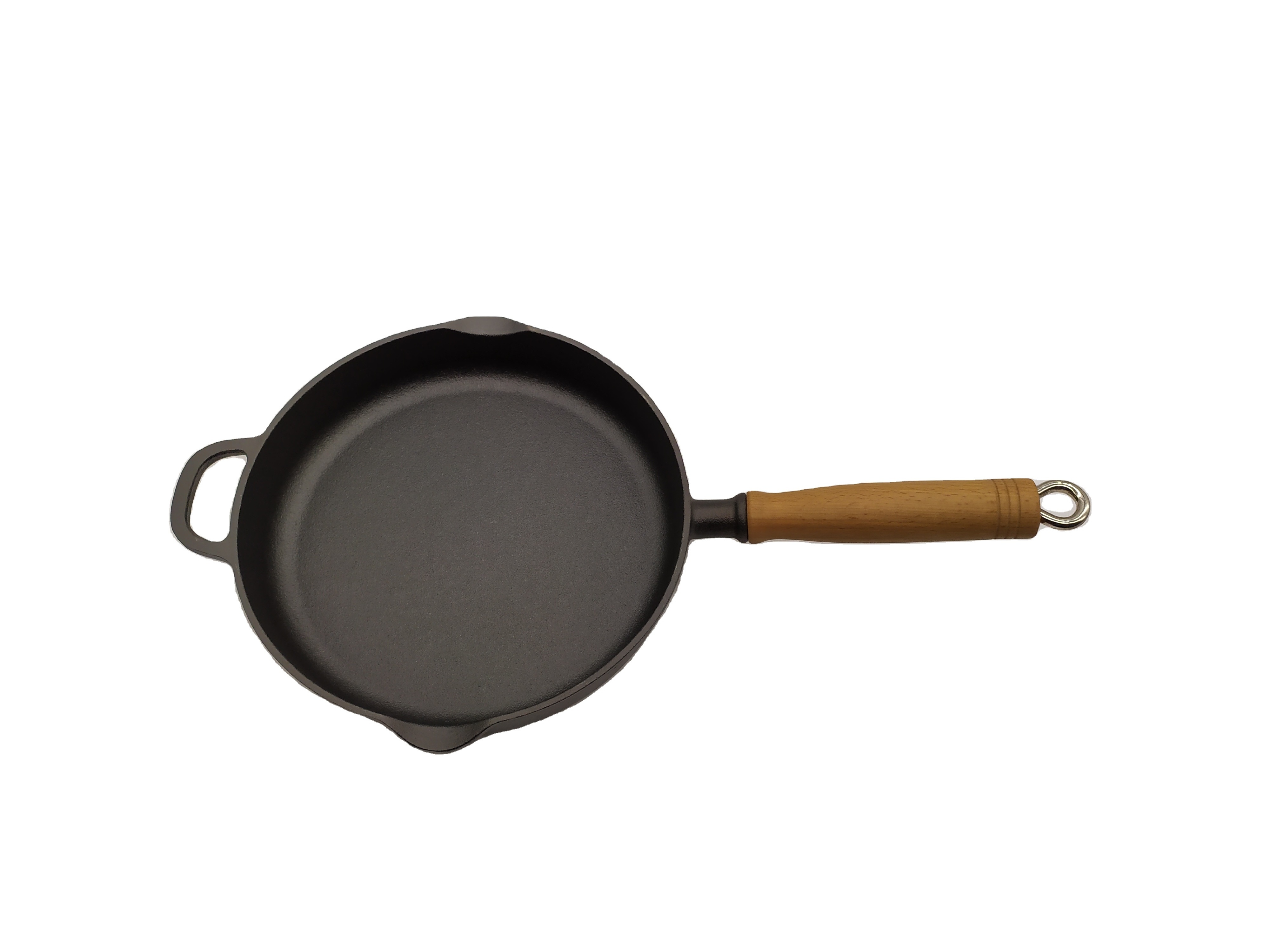 Cast iron cookware frying pan with removable handle