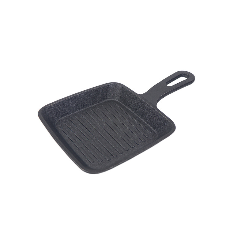 Outdoor bbq cookware cast iron grill pan non stick mini steak pan