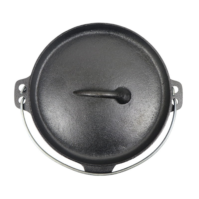 Hot Selling 20cm Small Camping Cookware 2.5 qt Preseasoned Cast Iron Dutch Oven Pot with Lid