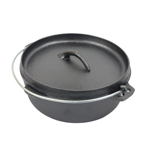 Hot Selling 20cm Small Camping Cookware 2.5 qt Preseasoned Cast Iron Dutch Oven Pot with Lid