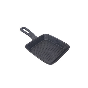 Outdoor bbq cookware cast iron grill pan non stick mini steak pan