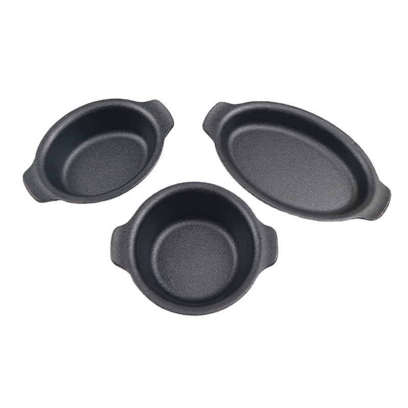 Restaurant supply cast iron tableware serving pan mini pan set