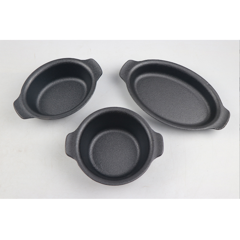 Restaurant supply cast iron tableware serving pan mini pan set