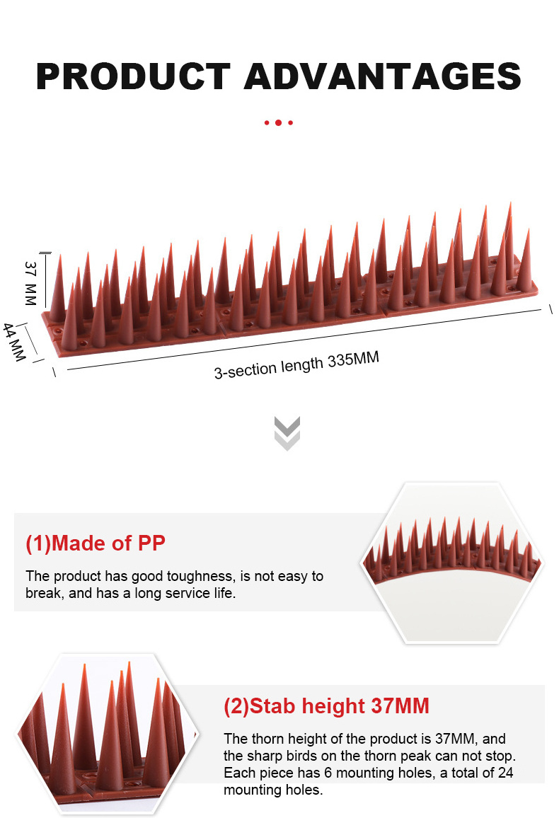 China supplier plastic birdspike bird prevention spike fencing anti bird spikes for pigeons cats