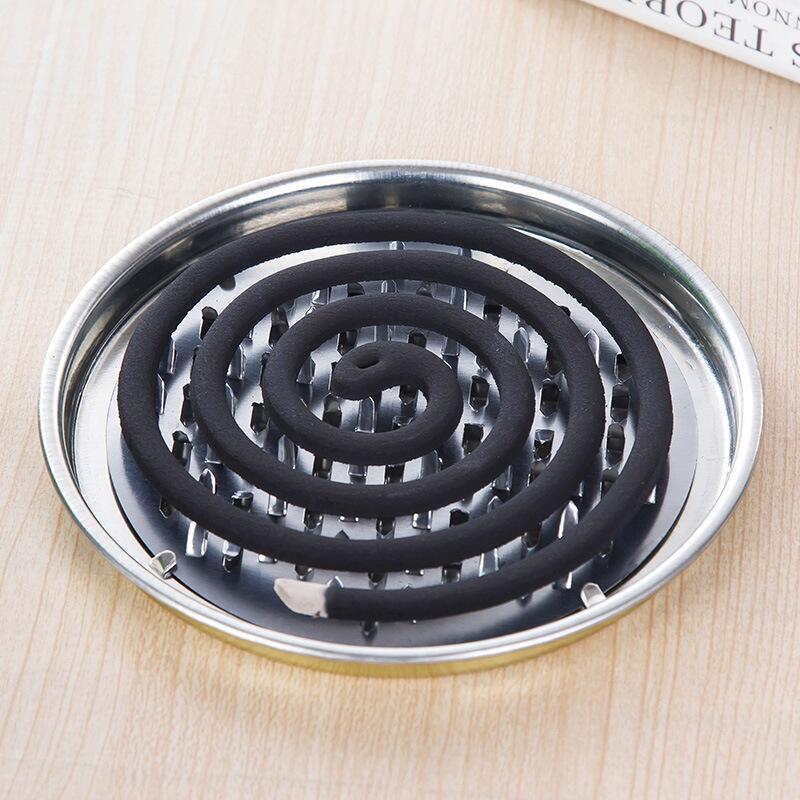 Summer mosquito coil stand metal tray stainless steel mosquito coil holder with cover