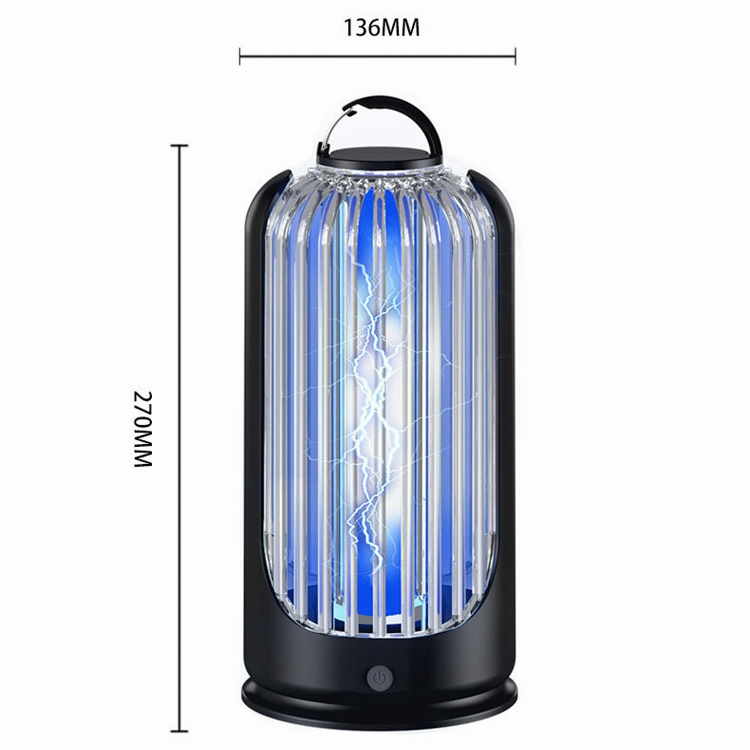 Black electric outdoor light bug zapper for garden solar mosquito killer lamp