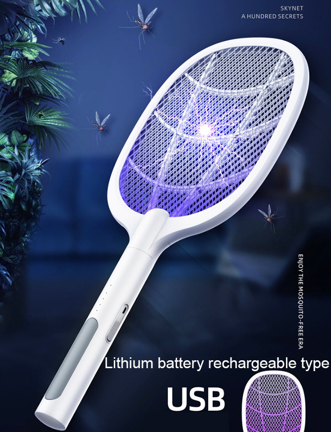 Anti fly mosquito killer swatter bug zapper bat usb battery rechargeable electronic mosquito racket