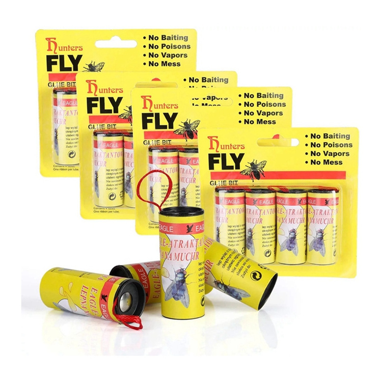 Useful high quality insect bug tape glue paper hanging sticky fly catcher ribbons trap fly strips