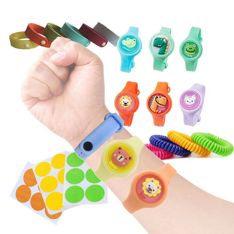 Silicone cartoon natural antimosquito watch repellent bracelets anti mosquito bracelet for baby kids