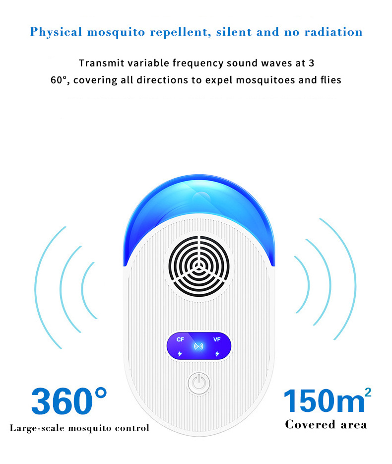 New physical electronic pest control ultrasonic mosquito killer mouse insect repellent device with led light