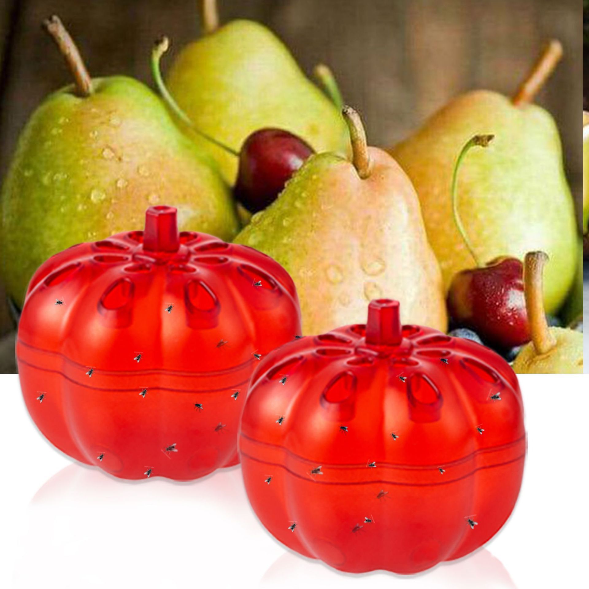 2Pcs/box pumpkin shaped fruit fly catcher indoor smart moths fruit fly trap killer for indoors