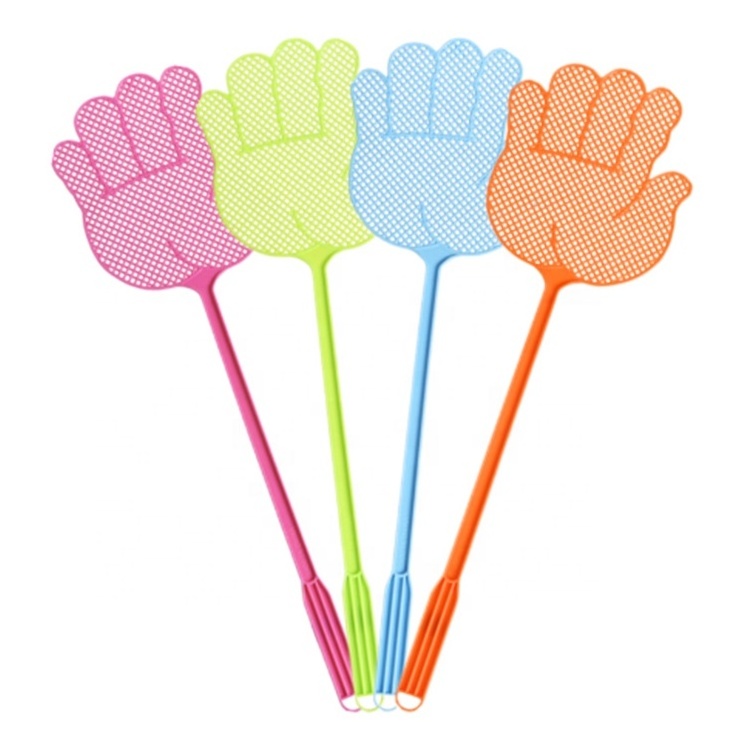 Good quality household colorful promotional flyswatter plastic fly swatter in the shape of a hand