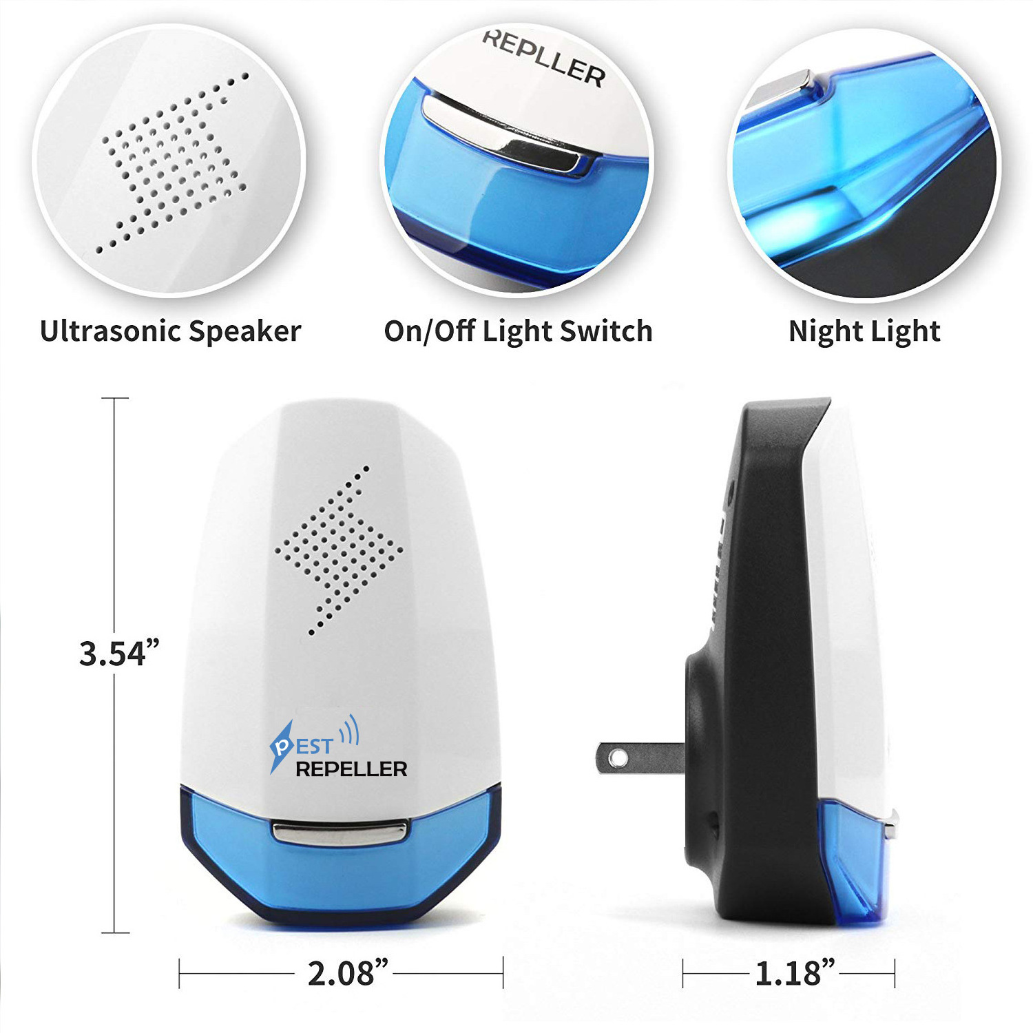 Ultrasonic fly repellent plug in mosquito killer smart pest control electronic insect killer