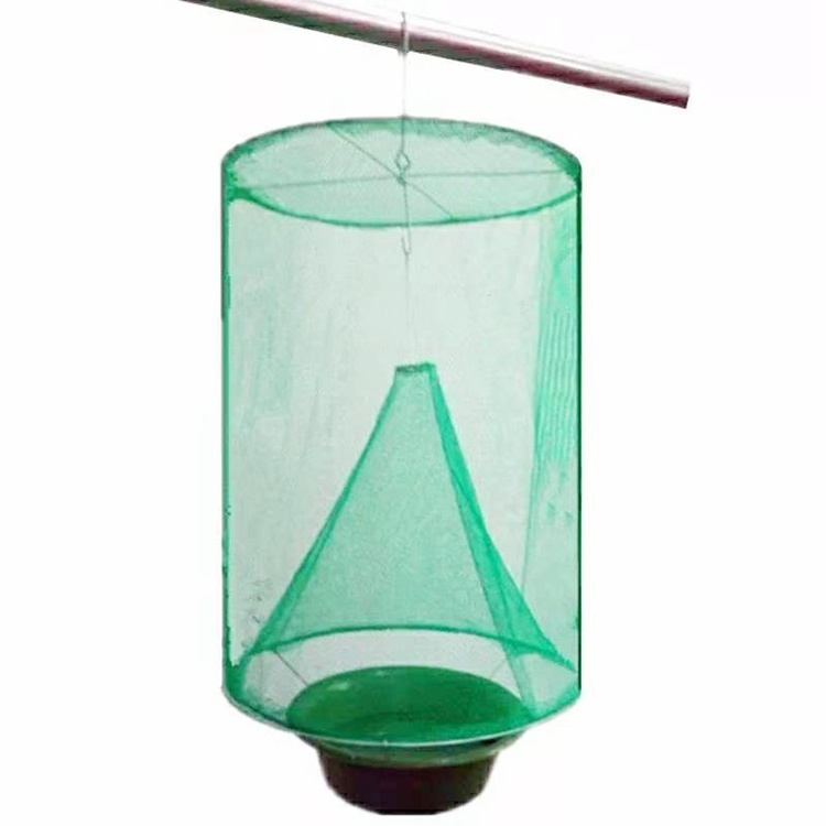 Pest control green reusable hanging net trap flies catcher cage outdoor house fly killer