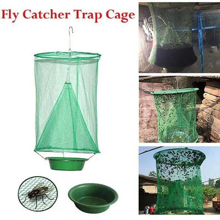 Folding catching mosquito fly mesh net non disposable outdoor flying insect trap for farm