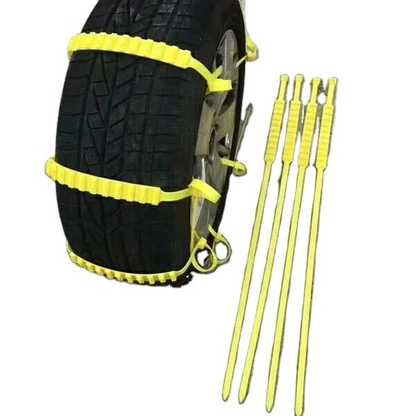 Yellow Orange snow tire traction hold zip ties