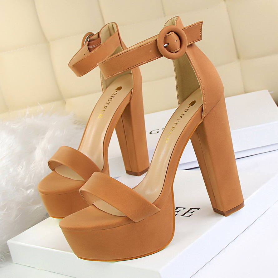 European and American style Solid Color High Heel Shoes Good Quality Sexy Wedges Platform Women's Pumps Shoes