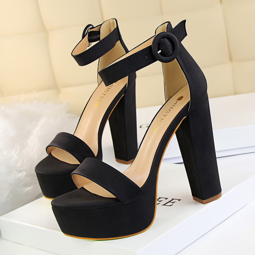 European and American style Solid Color High Heel Shoes Good Quality Sexy Wedges Platform Women's Pumps Shoes