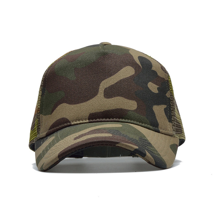 Trucker cap Mesh cap Flat Brim Embroidered Logo Camo Custom 3D Black Plain cap