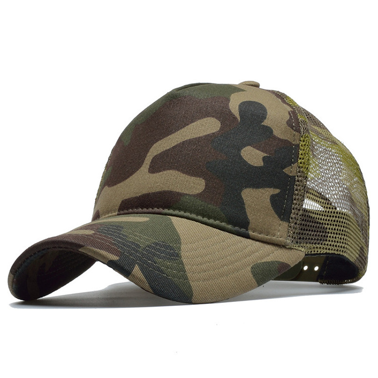 Trucker cap Mesh cap Flat Brim Embroidered Logo Camo Custom 3D Black Plain cap