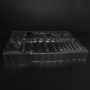 Black PS material clear tray  cosmetics blister blister make up  brush set  packaging