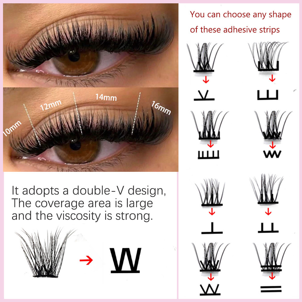 Factory Wholesale Reusable Self Adhesive Eyelashes Lash Soft Clusters No Glue Need Lash Clusters Press On Lashes