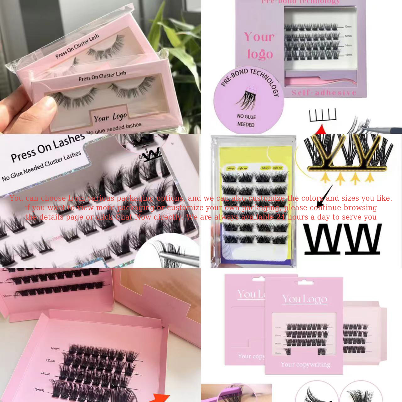 No glue needed DIY Cluster Lash Extension Self-adhesive segmented eyelashes Factory Handmade superfine pre bond culster lash