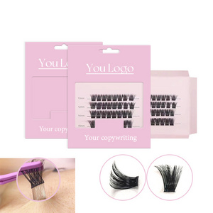 No glue needed DIY Cluster Lash Extension Self-adhesive segmented eyelashes Factory Handmade superfine pre bond culster lash