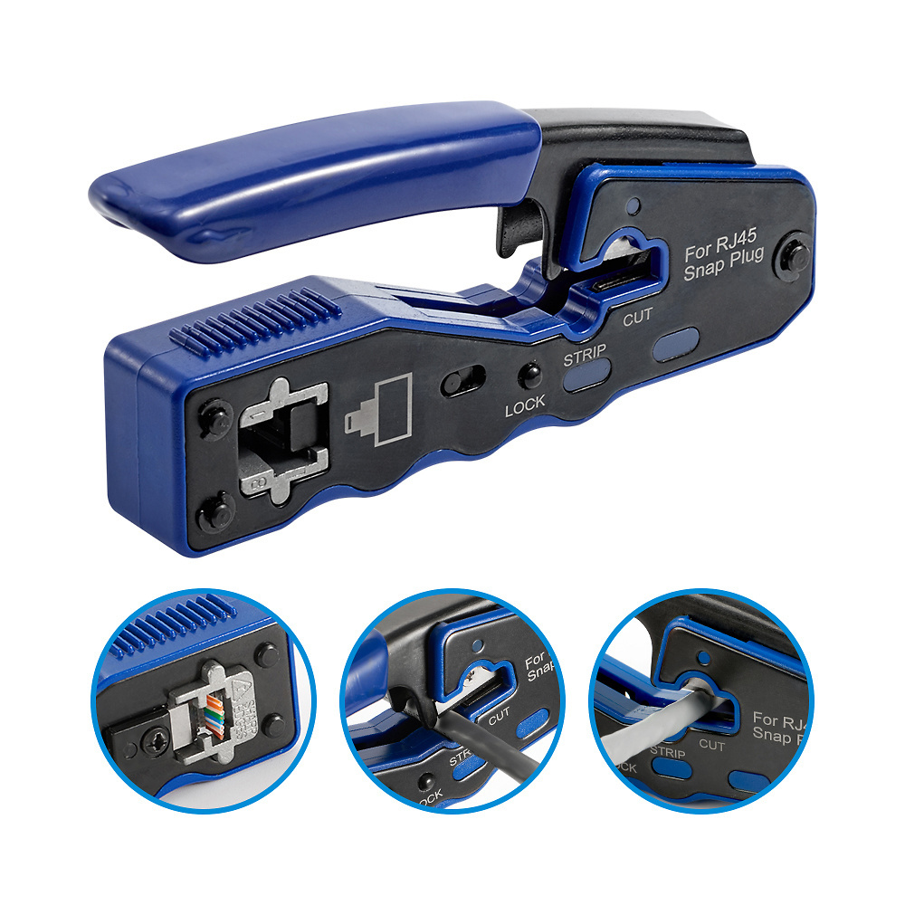 Easy Pass through Cat6 Connector Crimper Pliers RJ45 Network Tools lan Crimping Tool