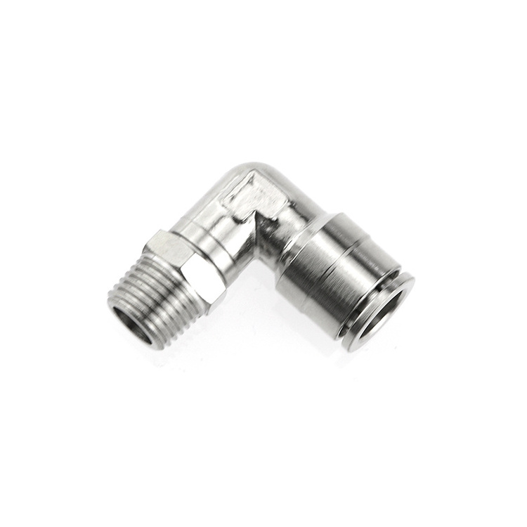 MPL series Full Brass Nickel Plated Male Thread Right Angle Quick Air Pipe Joint Pnrumatic Tube Fitting