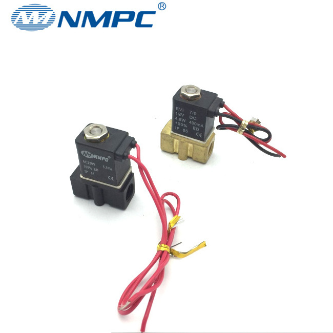 2 Way Valve 1/4'' 1/8'' Port Size AC220V DC24V DC12V 2/2 Way 2P025-08 Pneumatic Solenoid Mini Valve