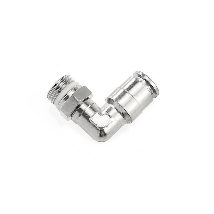 MPL series Full Brass Nickel Plated Male Thread Right Angle Quick Air Pipe Joint Pnrumatic Tube Fitting