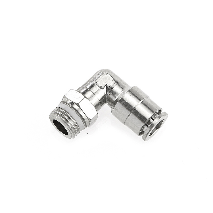 MPL series Full Brass Nickel Plated Male Thread Right Angle Quick Air Pipe Joint Pnrumatic Tube Fitting