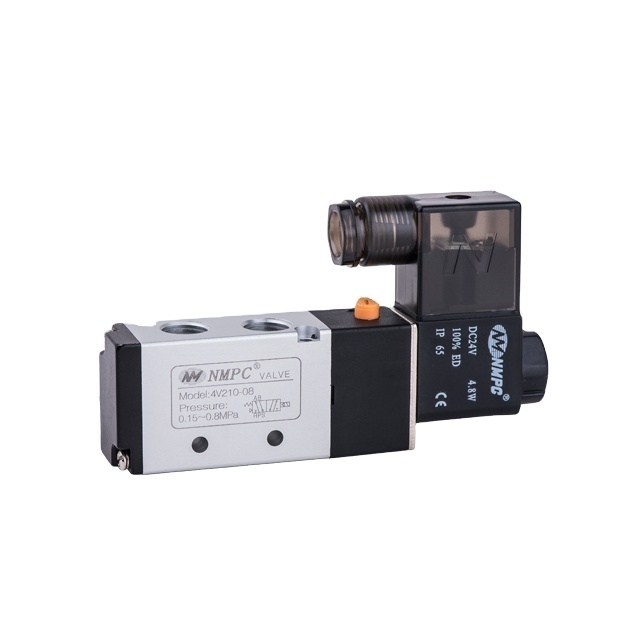 Low Price 4V200 Series 5/2 Way 4V210-08 Double Electric Control Solenoid Valve Pneumatic Air Valve