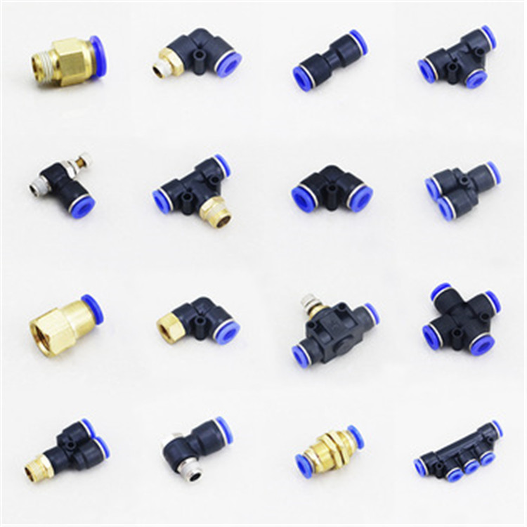 Pneumatic Fitting Manufacturer Plastic Pneumatic Parts BSP Thread Quick Push in Air Pipe Connector hose fitting