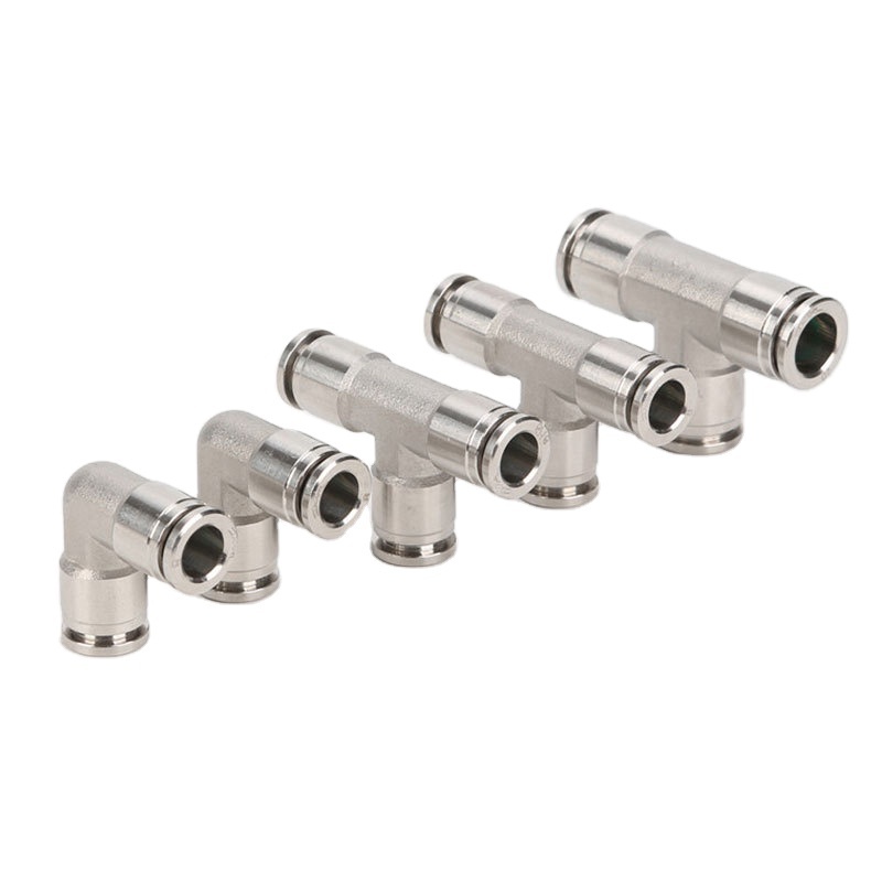 MPT Series 3 way tee type one touch push in connector pneumatic quick air hose metal fittings