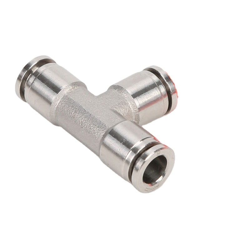 MPT Series 3 way tee type one touch push in connector pneumatic quick air hose metal fittings