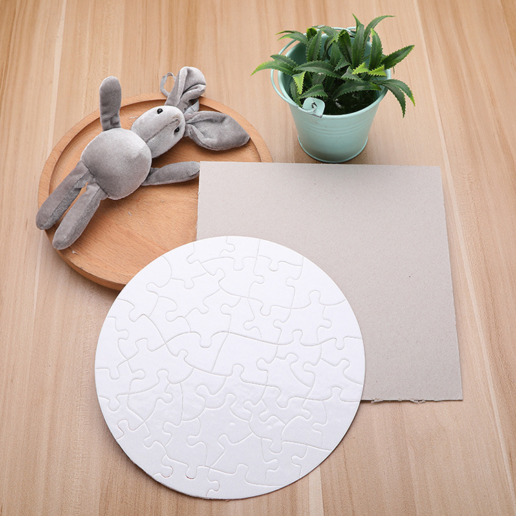 20*20cm DIY Custom Round Shape Sublimation Blank Puzzle Jigsaw Puzzle For Promotion/Valentine's Day Gift