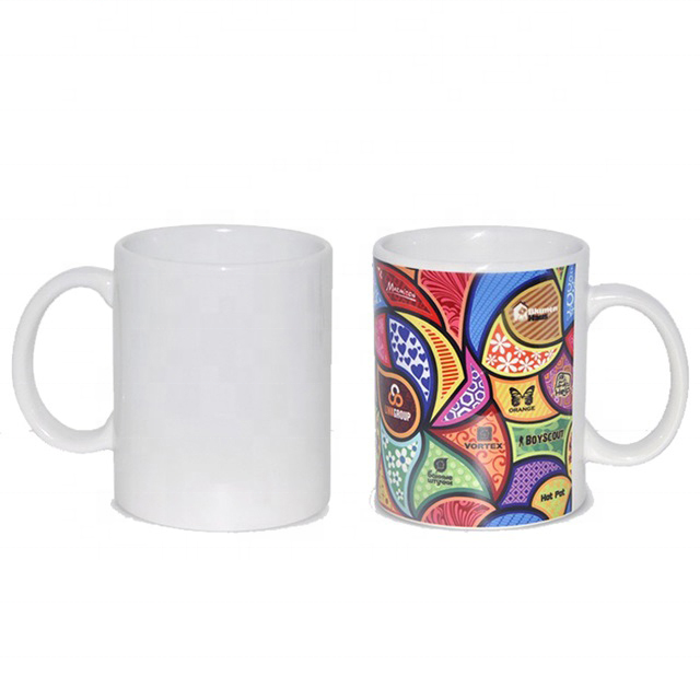 Wholesale White Ceramic 11oz Sublimation Coated Coffee Mug For Valentine's Gifts Business Advertising Use